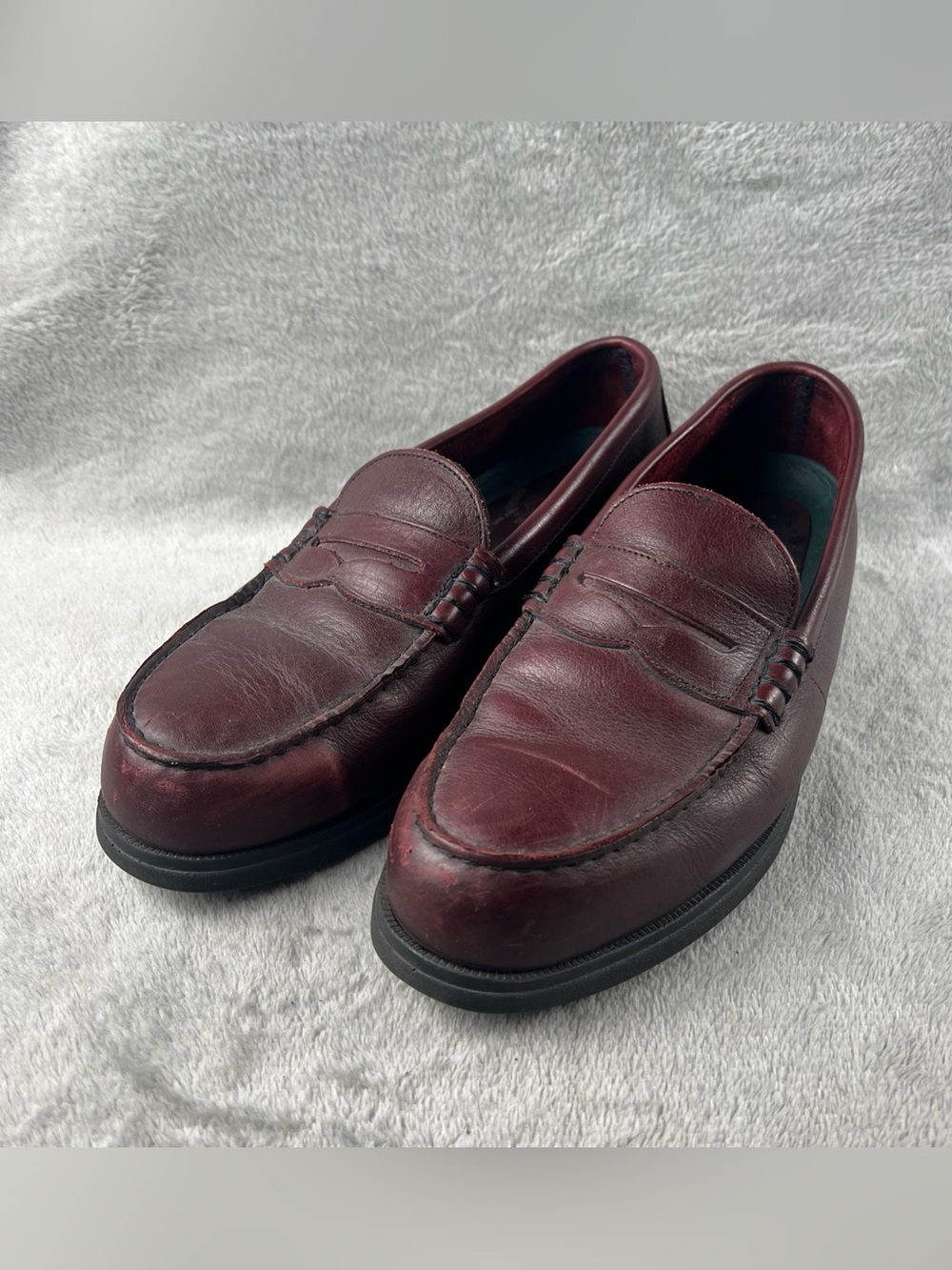 Red Wing Shoes 6605 Men’s 10 D Burgundy Oxblood Leather Steel Toe Penny Loafer